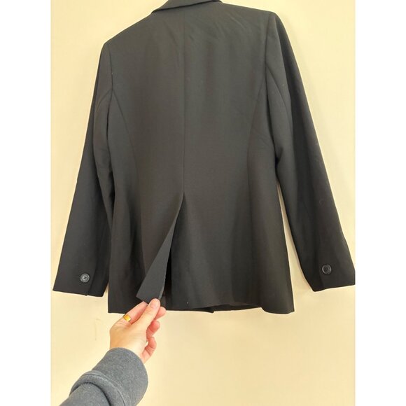 Ann Taylor LOFT Double-Breasted Virgin Wool Blazer Black Women’s Size 8 - Picture 6 of 11